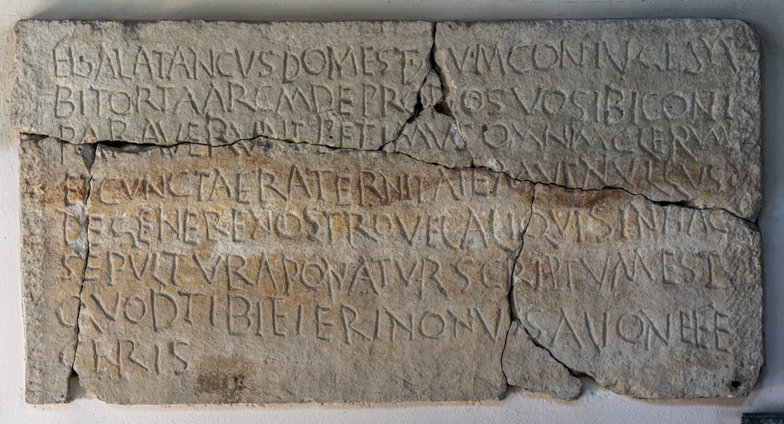 Inscribed front panel of a limestone sarcophagus