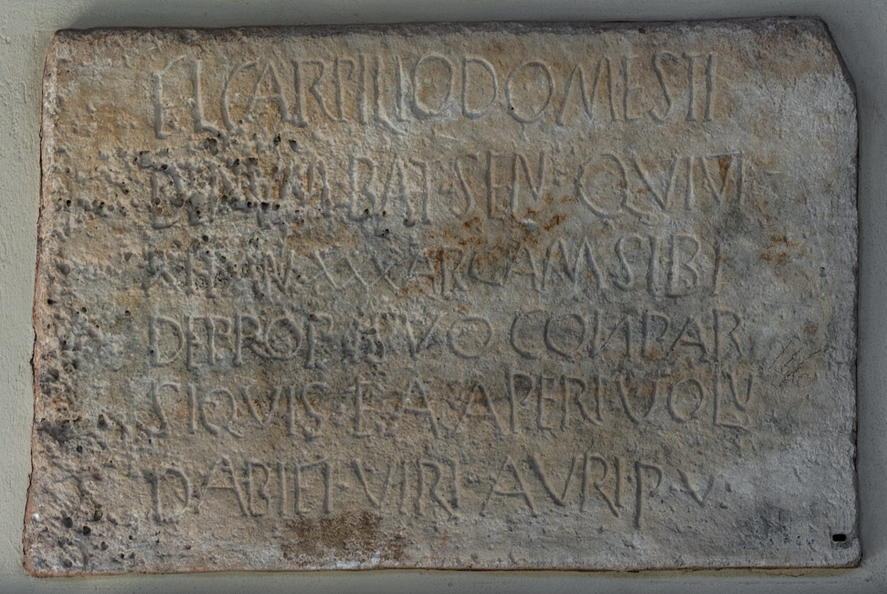 Inscribed front panel of a limestone sarcophagus