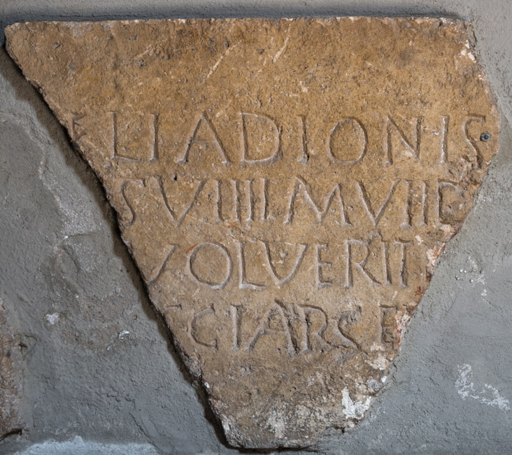 Inscribed front panel of a limestone sarcophagus