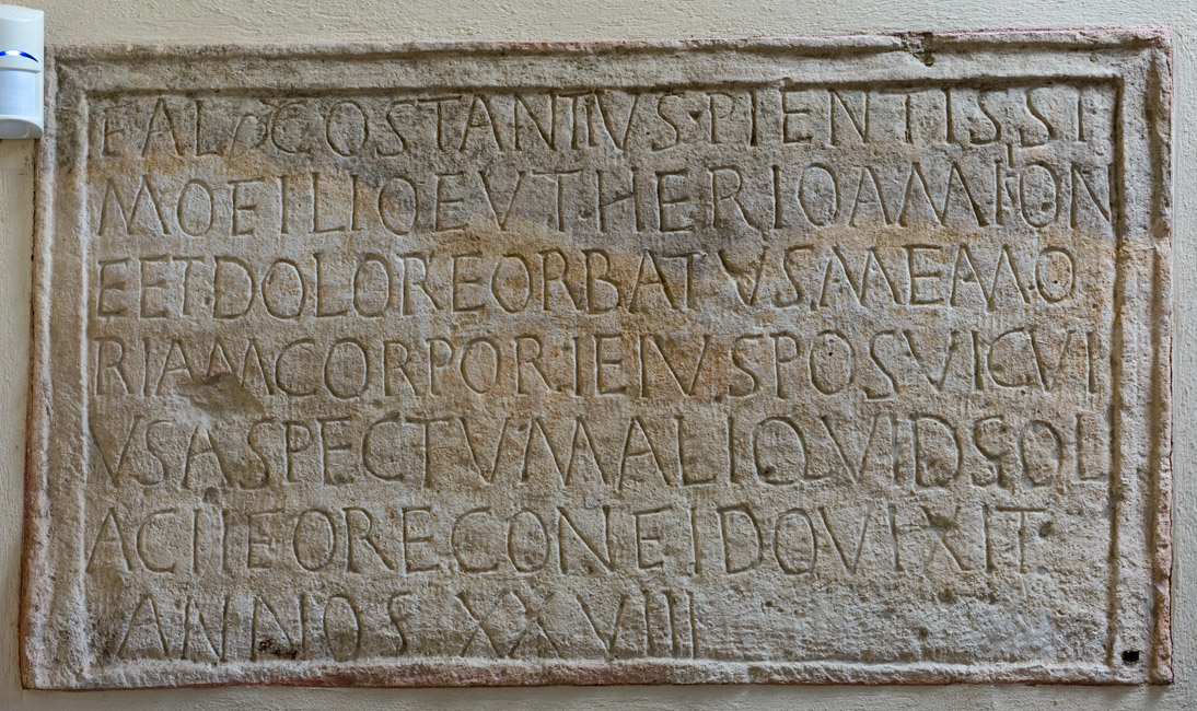 Inscribed front panel of a limestone sarcophagus