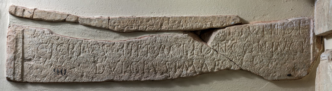 Inscribed front panel of a limestone sarcophagus