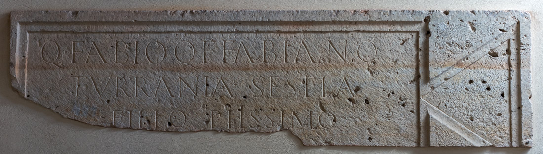 Inscribed front panel of a limestone sarcophagus