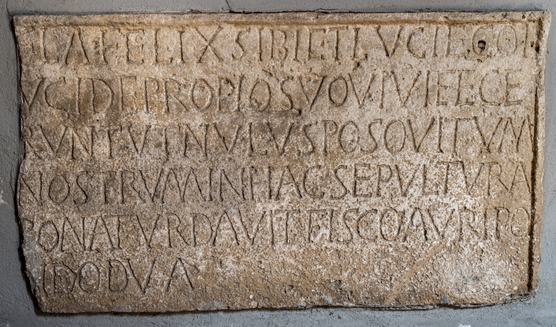Inscribed front panel of a limestone sarcophagus