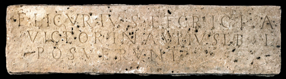 Inscribed front panel of a limestone sarcophagus