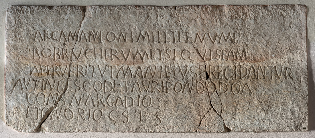 Inscribed front panel of a limestone sarcophagus