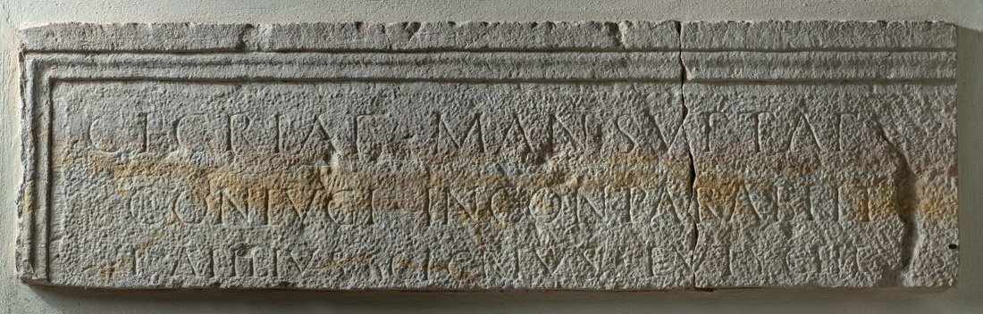 Inscribed front panel of a limestone sarcophagus