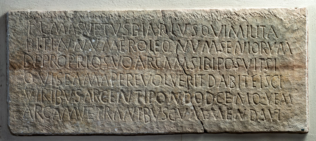 Inscribed front panel of a limestone sarcophagus