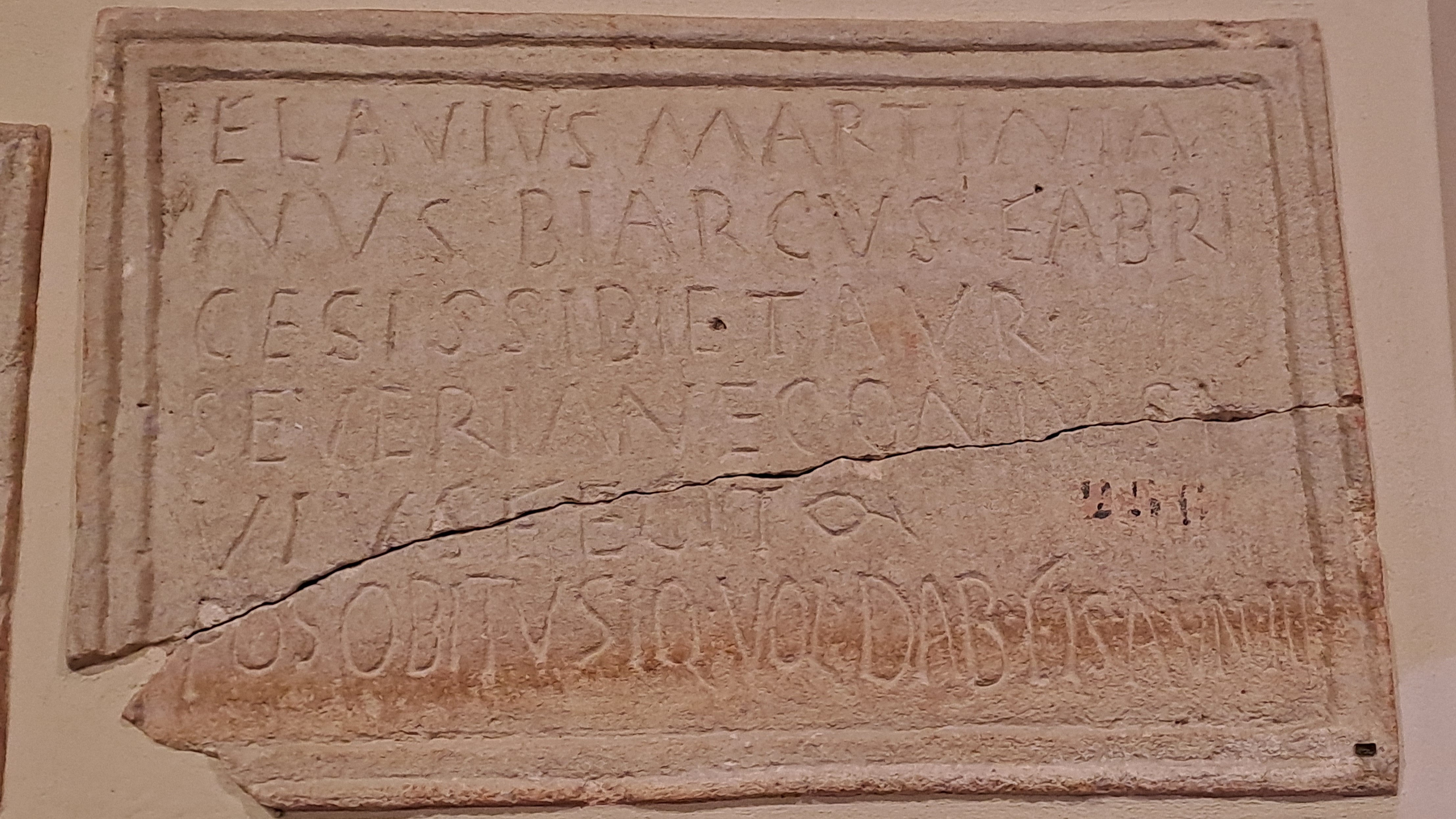 Inscribed front panel of a limestone sarcophagus