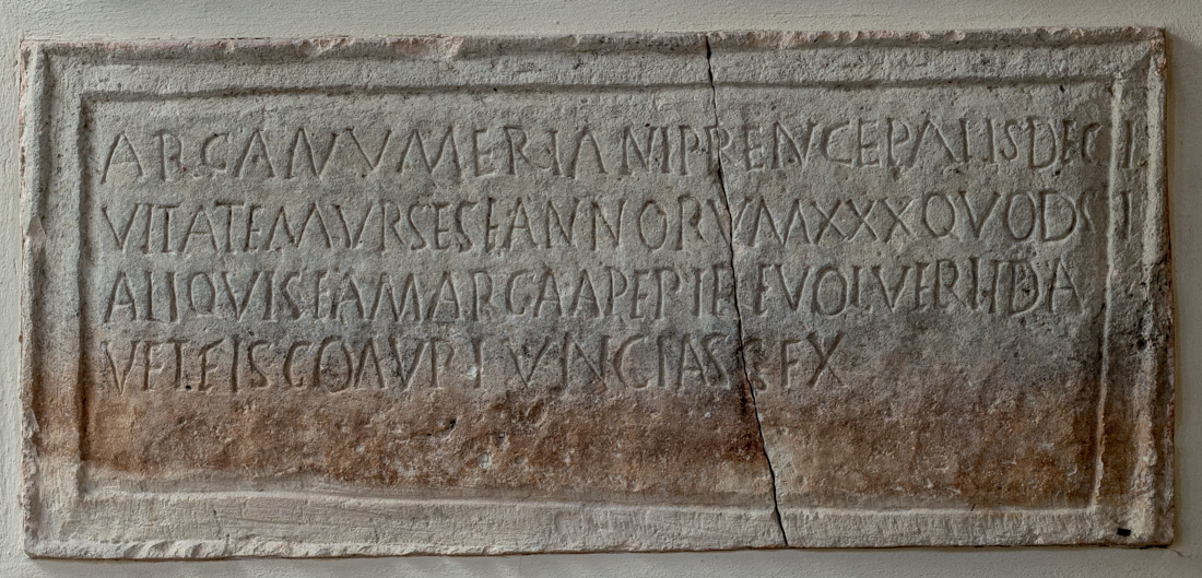 Inscribed front panel of a limestone sarcophagus