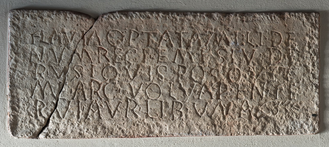 Inscribed front panel of a limestone sarcophagus