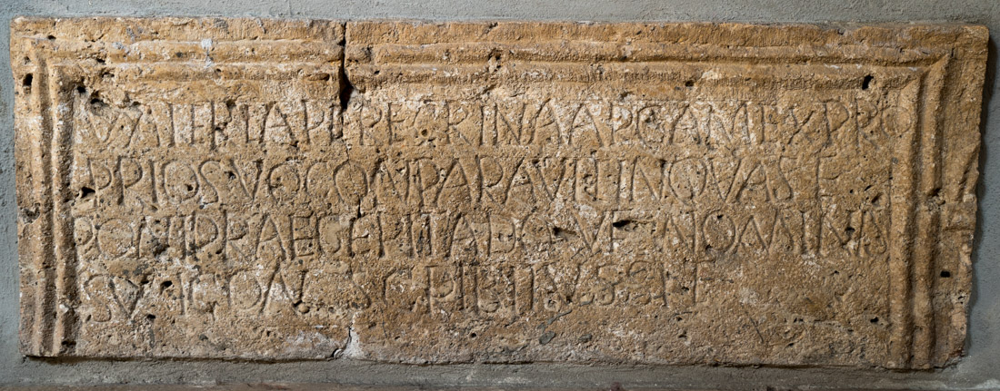 Inscribed front panel of a limestone sarcophagus