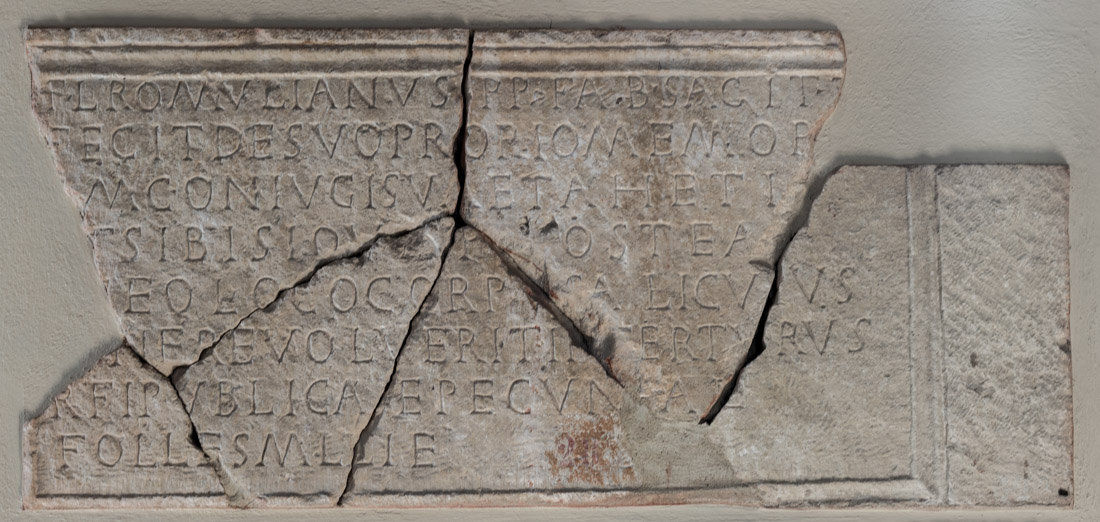 Inscribed front panel of a limestone sarcophagus