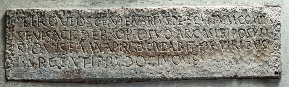 Inscribed front panel of a limestone sarcophagus