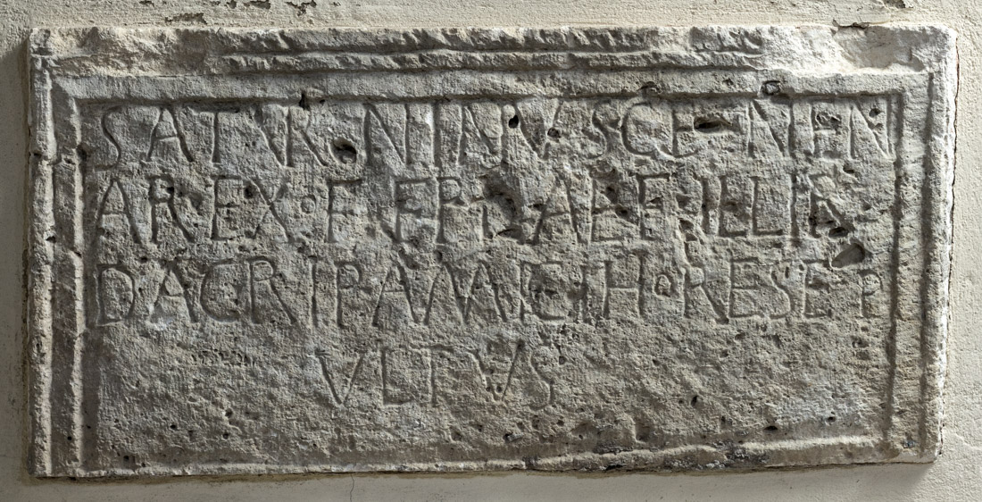 Inscribed front panel of a limestone sarcophagus
