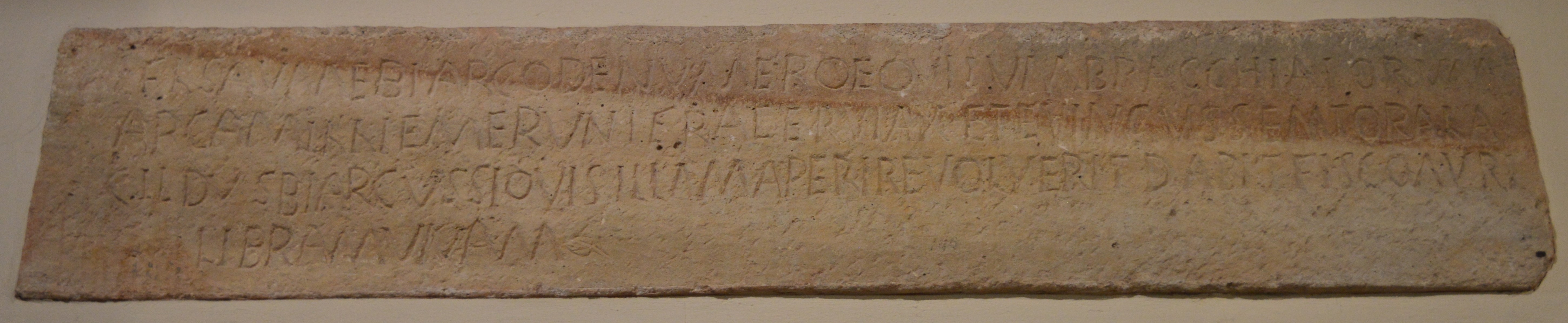 Inscribed front panel of a limestone sarcophagus