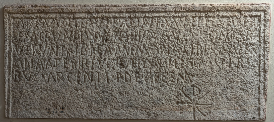 Inscribed front panel of a limestone sarcophagus