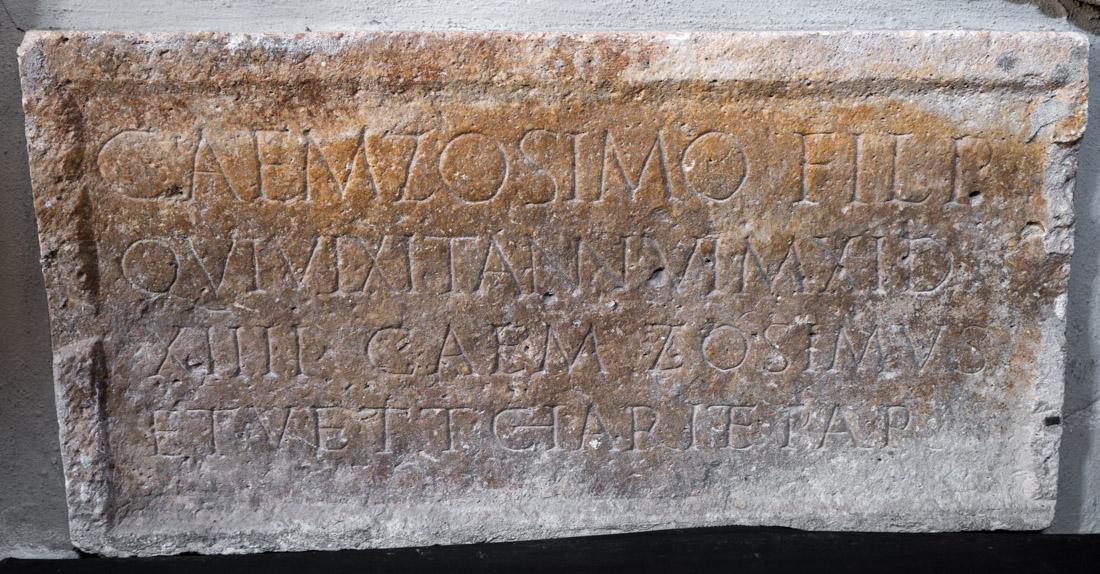 Inscribed front panel of a limestone sarcophagus